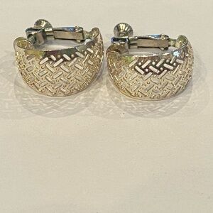 Vintage Napier Screw Back Silver-Tone Earrings